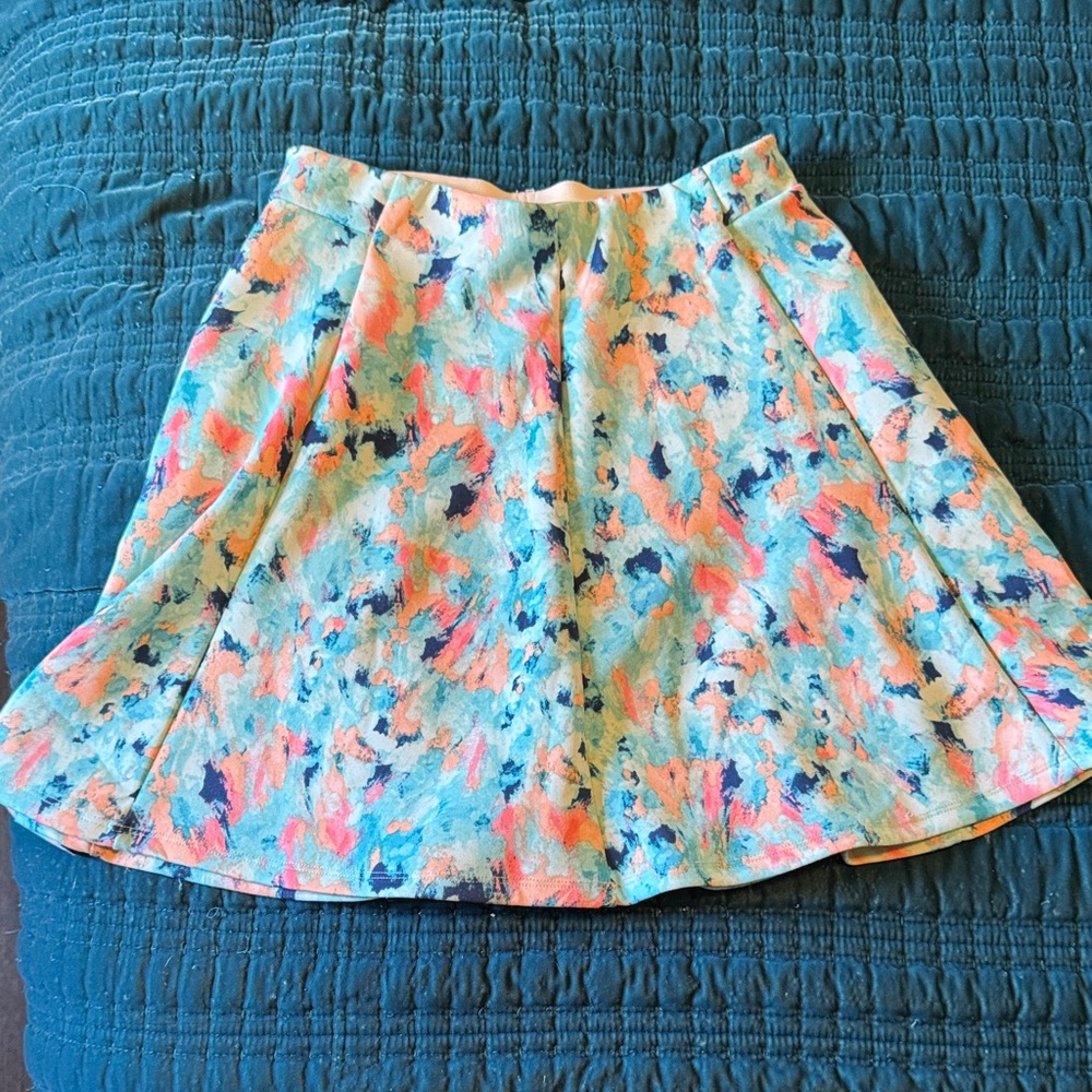 Decree Multicolor Skater Skirt